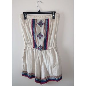 Stretchy Strapless Patterned Romper